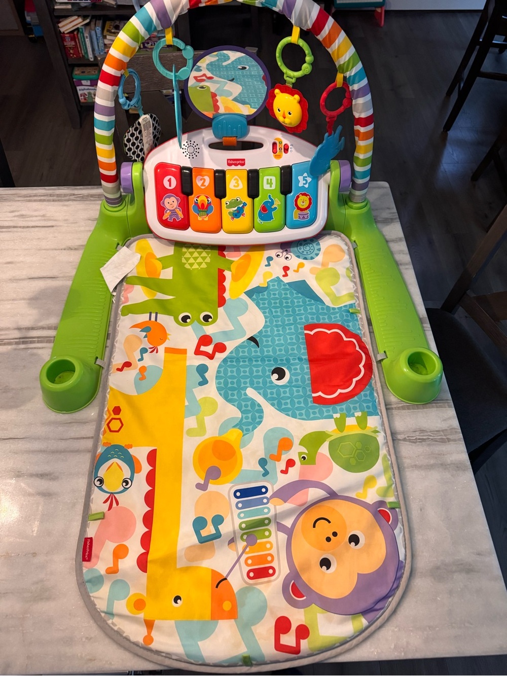 Fisher-Price Bright Green Arch Activity Play Gym with Multicolor Piano Keys